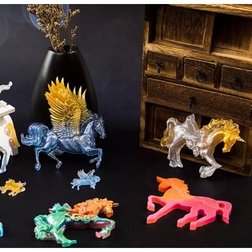 1pcs 3D Horse Fondant Silicone Mold Unicorn Soap Cake Decor Baking Moulds Pegasus Cake Decorating Tools Cake Mold Wings