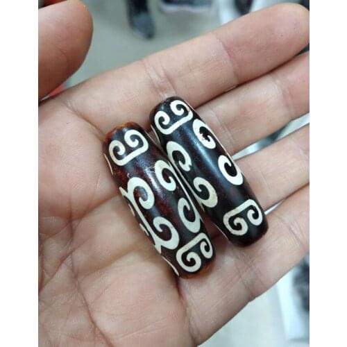 2 Piece Rare Tibetan Dzi Bead Buddha Amulet Gemstone Pendant Bless talisman