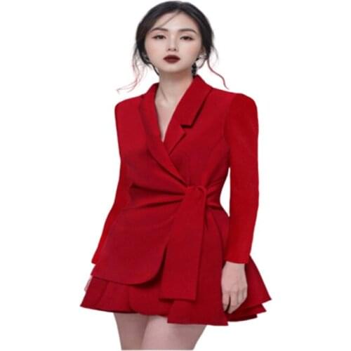 2020 Spring women dress Long sleeve suit Professional suit skirt female slim fragrance style two-piece suit Office lady dress