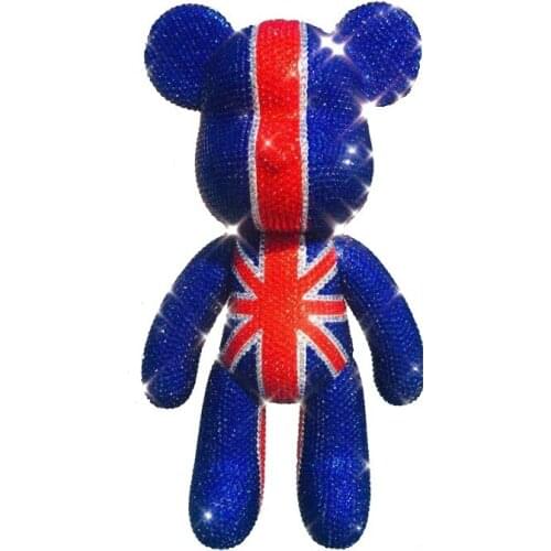 35cm Gloomy Bear Sparkling Bomgom Bears Doll All Rhinestones Handmade Anime Decor Home Decoration Figurine Bling DIY Miniatures