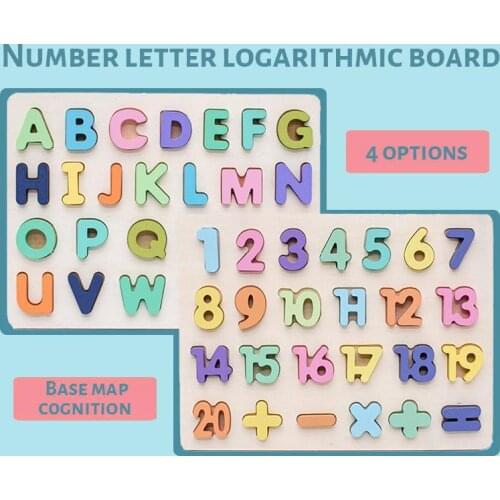 3D Jigsaw Puzzle Wooden Alphabet Digital Number Cognitive Matching Board Baby Early Educational Montessori Toys For Kids Gift
