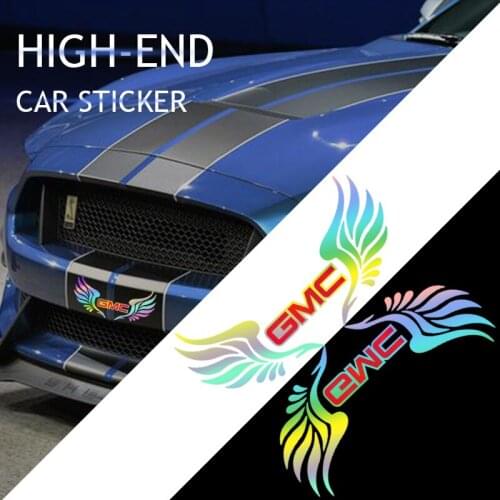 Angel Wings Seven Color Reflective Car Stickers Laser Body Sticker For GMC Savana Yukon Sierra Terrain Jimmy Granite Hummer