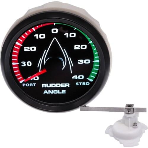 85mm Rudder Angle Indicator Gauge 40 L~40 R & Rudder Angle Sensor 0-190ohm With 7 Color Backlight For Vessels Yacht Boat