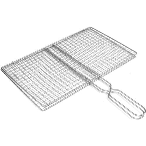 Non-stick Triple Fish Grilling Basket Metal Handle Bbq Bbq Fish Rack Fish Grill Grilling Barbecue Outdoor Tool Accessories