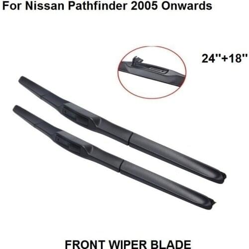 Car Accessaries Wiper Blade Used For Nissan Pathfinder 24''+18'' 2 Pieces Windscreen Wipers 2005 Onwards Natural Rubber