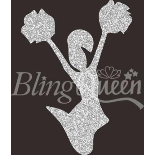 BlingQueen 12PCS/LOT Custom Bling Glitter HTV Vinyl Transfers Cheerleader Design, Colors and Sizes can be customized