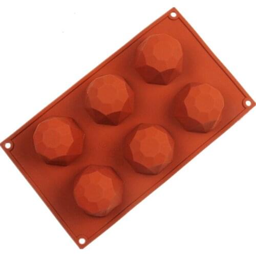 6 even gem mousse cake mold DIY baking mold creative French dessert mold Silicone handmade soap mold M033