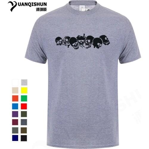 Funny Seven Skull T-shirt Summer Fashion Casual Mens T-Shirt 16 Colors High Quality Cotton T-Shirt homme vetements camisas 3XL