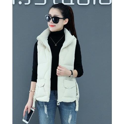 Short Cotton Vest Women Hooded Korean Autumn Winter Plus Size Down Sleeveless Jacket Student Thick Waistcoat Ladies Tops G910