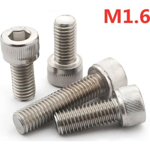 M1.6*2/3/4/5/6/8/10/12/14/16/18/20 DIN912 Stainless steel hex socket cap screw allen bolt