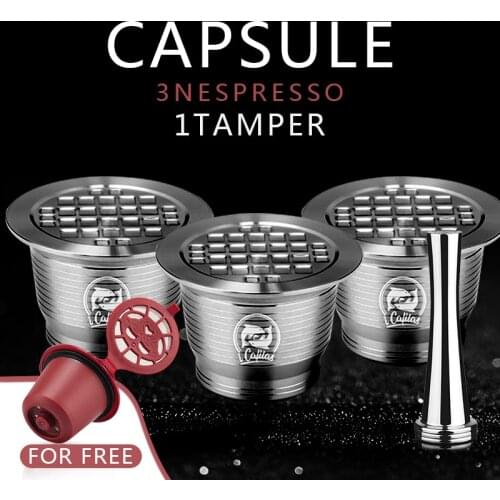 ICafilasNespresso STAINLESS STEEL Metal Capsule Compatible with Nespresso Machine Refillable Reusable capsule Coffee