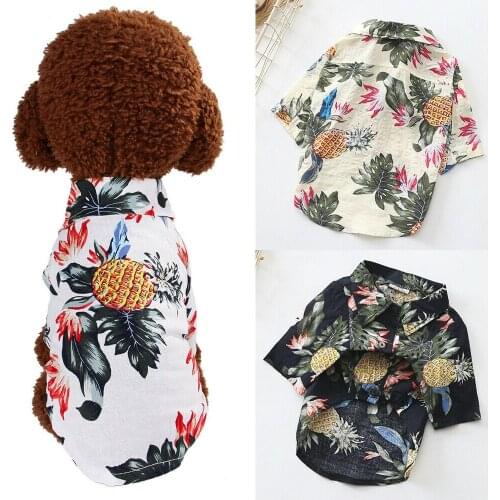 Cute Dog Cat Puppy Pets Fashion Floral Clothes Clothing Business Shirt Apparel