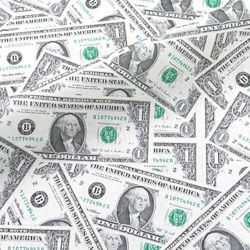 Cartoon US Dollar Design Cotton Fabric for Home Textile Cushion Cover Sewing Quilting Handmade Patchwork DIY Cloth Sewing