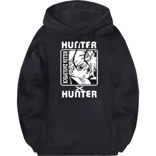 Hooded HUNTERXHUNTER Sweatshirts Men Streetwear 2020 Printing Clothing Male Long Sleeve Hoodies Black Hip Hop Hoody Homme