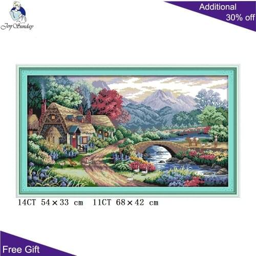 Your Gift Farm Scene Needlepoints F402 14CT 11CT Counted and Stamped Home Decor Farm Scene Embroidery DIY Cross Stitch Kits