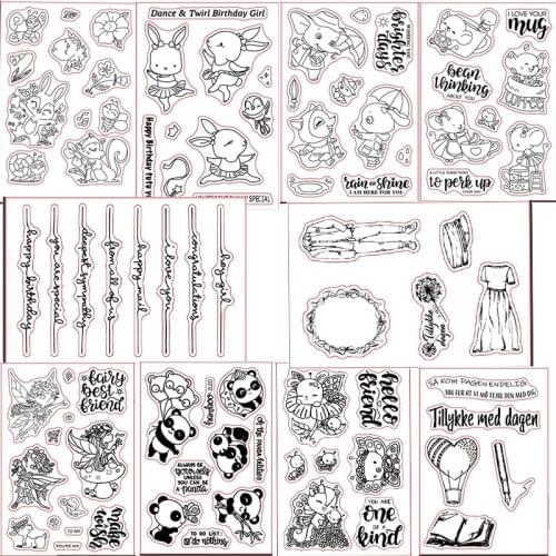 Cute Animal Rabbit Transparent Clear Silicone Stamp Set for DIY Scrapbooking/ Card Making Decorative Clear Stamps