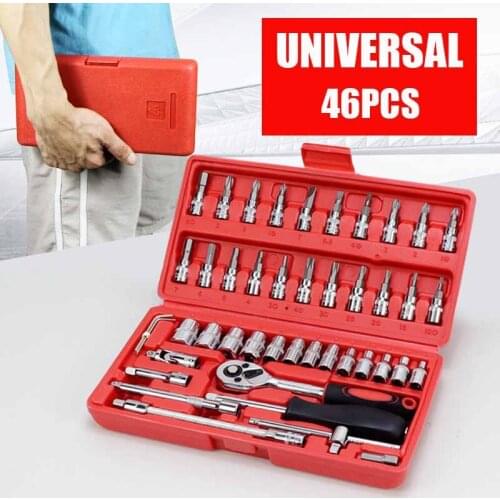 46PCS Hand Tool Set,Car Repair Multi-Purpose Wrenches Socket Combination Tool Kit,Hand Tool Universal Wrench Set