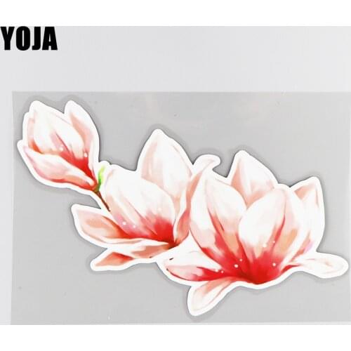 YOJA 19.8×20CM Pink Flower Branch Car Window Decoration Stickers Bumper Scratch Occlusion Decals 19B-0060