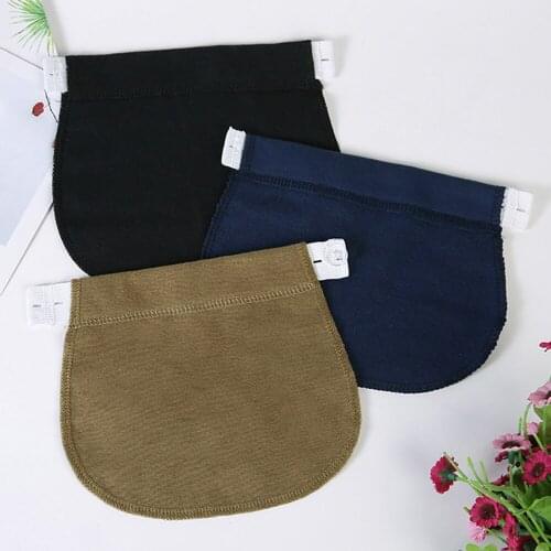 NEW 3Pcs Waist Extender Elastic pants Maternity Preg-nancy Waistband Belt for Mother black/blue/khaki