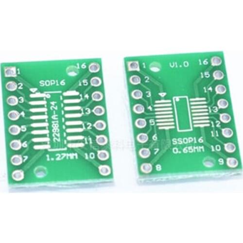 10pcs TSSOP16 SSOP16 SOP16 to DIP16 Transfer Board DIP Pin Board Pitch Adapter PCB