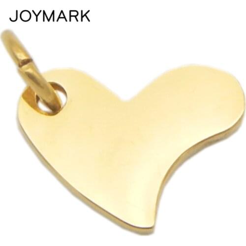 12x9mm Heart Shape Stainless Steel Tags Charms Dangle Pendants DIY Jewelry Making Accessories 50pcs/lot BXGA030