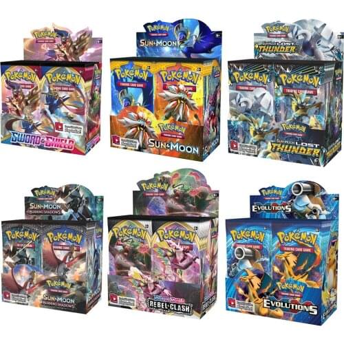 Pokemon cards All series TCG: Sun & Moon Series Evolutions Booster Box Collectible Trading Card Pokemon Game Kids Toys