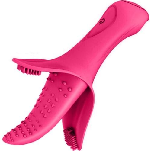 Realistic Tongue Licking Multiple Stimulaition Points Clitoris Stimulator Masturbator Nipple Licking Tongue Oral Toys for Women