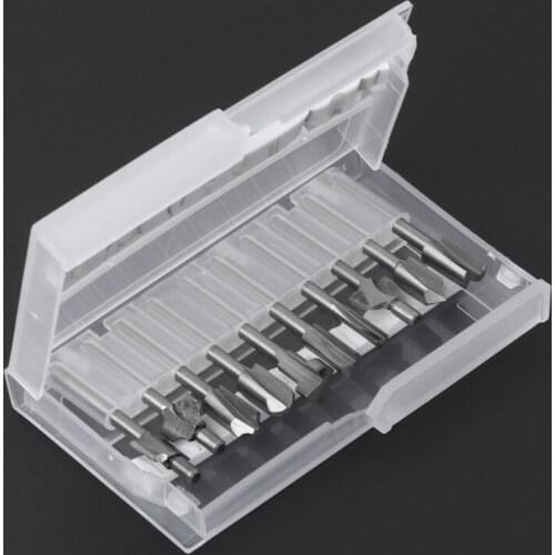 10pcs HSS Router Wood Milling Cutter Bits Fits Rotary Tool Set 1/8\" 3mm DIY Tool