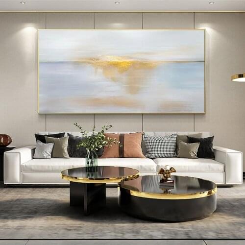 Hand-painted oil on canvas original mural for the living room home decoration abstract wall art deco sunset