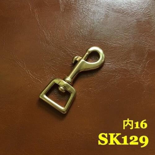 SK129) 2pc Solid Brass Spring Snap Hook Swivel Clasp Key Ring Chain Hardware