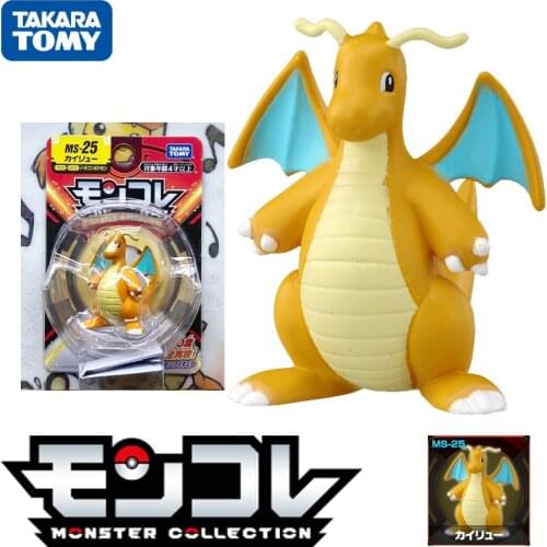 Tomy Pokemon Sword Shield Moncolle Pocket Monster Collection MS-25 Dragonite #149 EMC Model Anime Figures Collect Ornaments