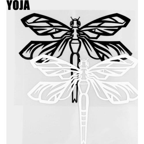 YOJA 18.3×14.3CM Vinyl Decal Cartoon Animals Handsome Dragonfly Car Stickers Black/Silver 19C-0397