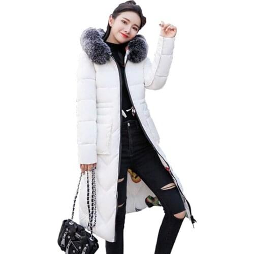 Womens winter cotton clothes New fashion long Thicken down coat jacket Large size two sides can wear hooded printing coat