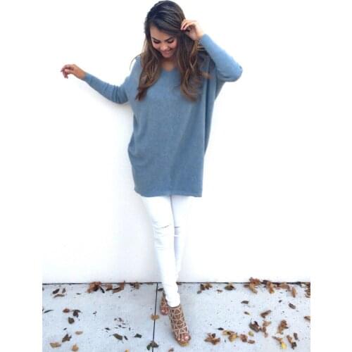 2018 Autumn Winter Sweater Women Round Neck Pullover Knit Sweater Large Size Loose Long Sleeves Women Tops Bottom Shirt Sweater