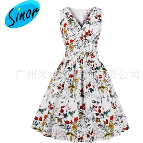 Womens vintage sleeveless print midi dress grand dress 1937 banquet dress