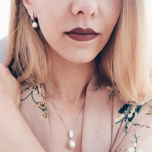 Pearl Necklace natural freshwater pearl necklace Pendant necklaces jewelry 925 sterling silver for womens Pearl Jewelry Wedding