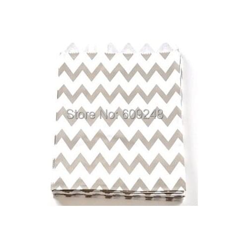 100pcs Mixed Colors Gray Thin Chevron Paper Candy Bags,Cheap Party Decorative Grey Treat Goodie Gift Favor Buffet for Kids Bulk