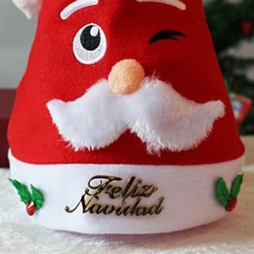 2pcs Christmas Ornaments Decoration Christmas Hats Cute Cartoon Santa Hats Children Kids Adults Cap For Christmas Party Props