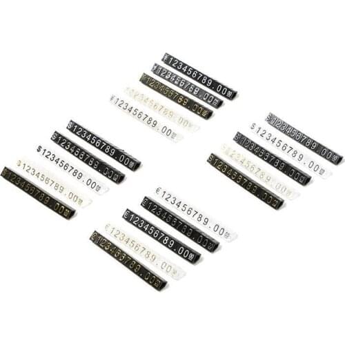 30 Sets Combined Price Label Euro Snap Number Digit Cubes Stick for Clothes Phone Laptop Jewelry Showcase Counter Display Sign