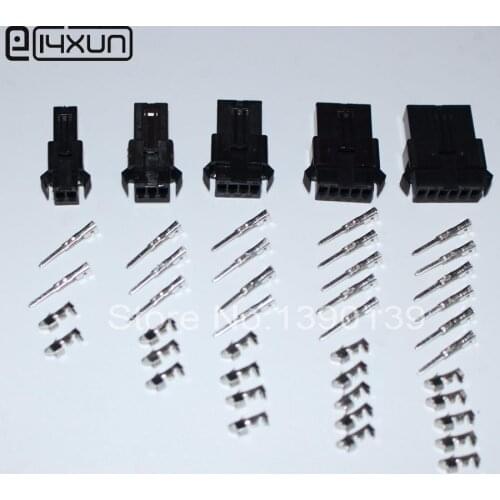 50 Sets/lot (2+3+4+5+6Pin) Each Pin X 10 Sets JST 2.54mm SM2.54 Series Multipole Connector Plug With Ternimal Male and Female