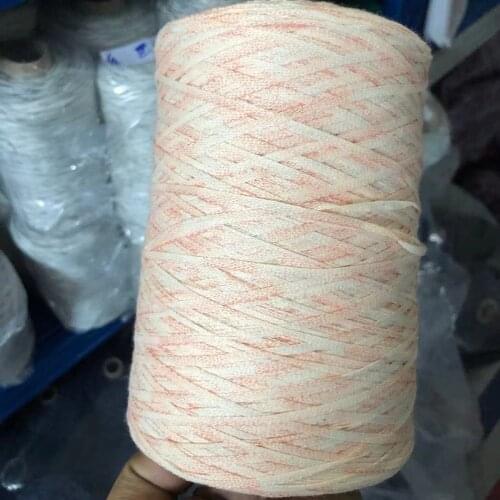 500g 100% cotton yarn for crochet yarn Space dye flat tape threads Hand knitting Baby chunky knit sweater hat yarn bag ZL59
