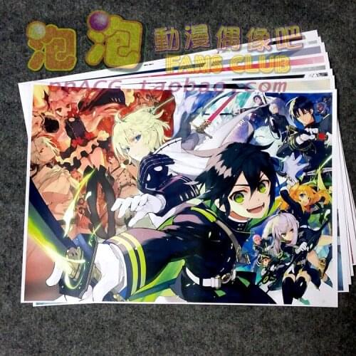 8pcs/lot A3 Anime Seraph of the end Wall Pictures for Living Room Film Posters Sticker Decoration Gift