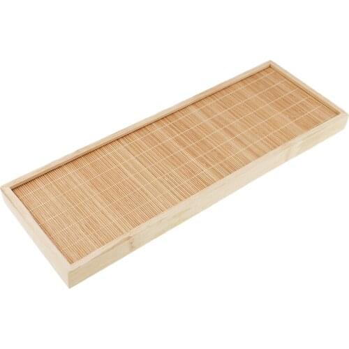 Bamboo Rectangle Tea Tray Kungfu Tea & Coffee Serving Tea Tray Storage Water Tea Tray Beige