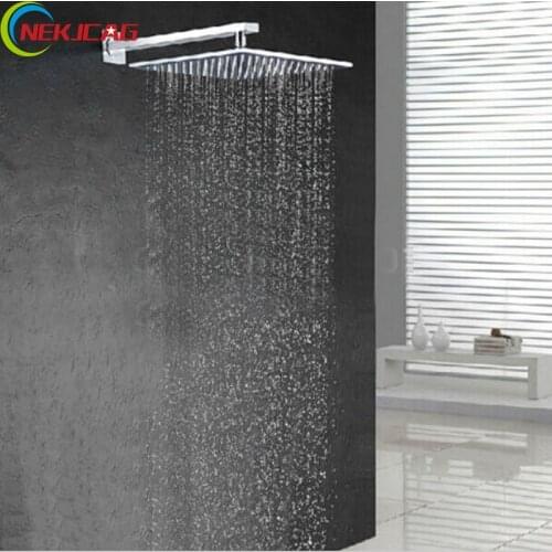 Free Shipping Bathroom 8" Square Shower Head Shower Sprayer 37cm Brass Shower Arm Chrome Finish