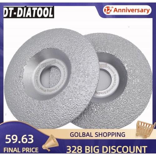 DT-DIATOOL 2pcs Diameter 125mm/5" Vacuum Brazed Diamond Grinding Disc Wheel Granite Marble Natural Stone Ceramic Grinding Wheel