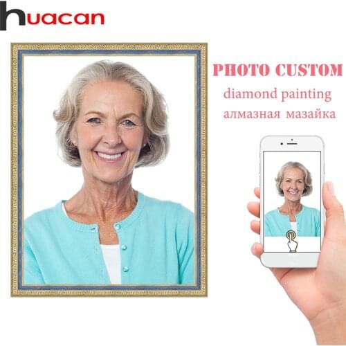 Huacan Diamond Mosaic Embroidery Photo Custom Full Round Kits 5D Diamond Painting DIY Art Home Decoration