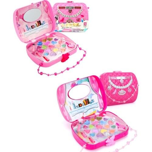 1Set Children Pretend Makeup Game Toys Hair Dryer Lipstick Girl Play House Makeup Handbag Toy Simulation Drama Props Kids Gifts