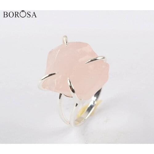 Rose Crystal Quatrz Claw Rings for Women Polished Purple Crystal Resizable Rings Fashion Gold Silver Plated Wedding Ring ZG0442