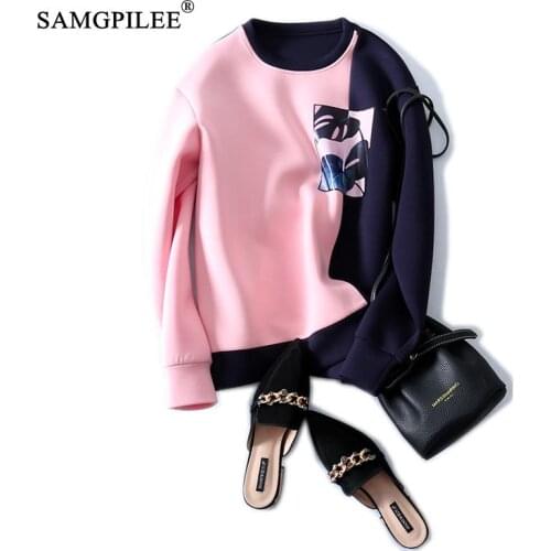 Oversized Jacket Winter Clothes Women 2021 Casual Cotton Full Sleeve Patchwork Plus Size Pullovers Sweatshirts For Women 4XL