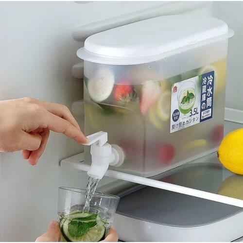 3500ml Pitcher Water Jug With Faucet Lemon Juice Cold Water Bottle Kitchen Drinkware Kettle Pot Heat Resistant